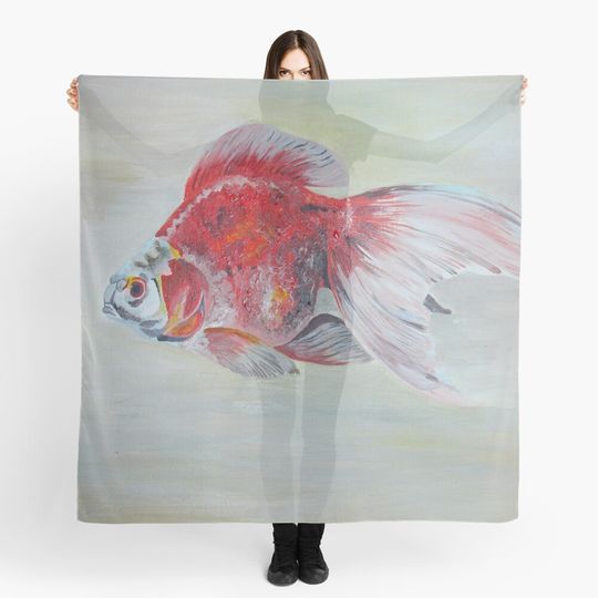 Discover Ryukin Goldfish Acrylic Painting Scarf
