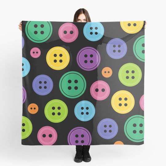 Discover Rainbow Buttons Scarf