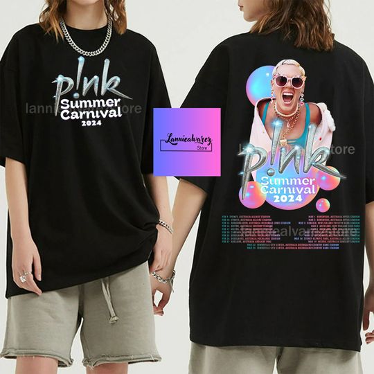Discover Pink Summer Carnival 2024 2Sided Shirt, Trustfall Album