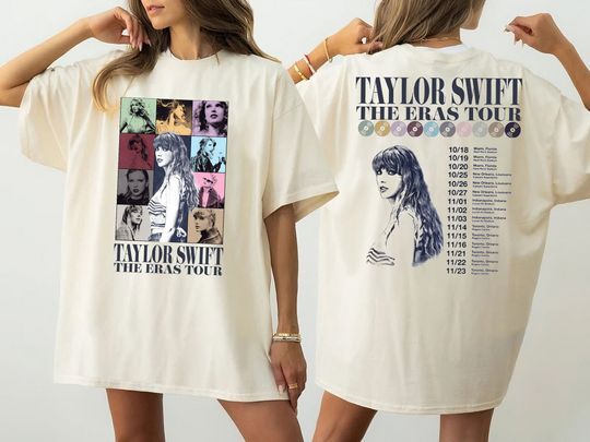 Discover Taylorr Swifts  2 Sided North America 2024 Erass Tourr Concert Shirt
