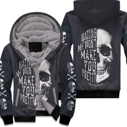 Discover Hating Me Wont Make You Pretty Skull 3D Print Hoodie