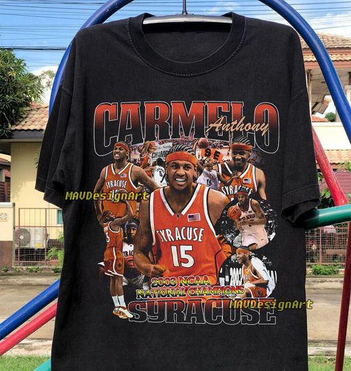 Discover Vintage 90s Graphic Carmelo Anthony Syracuse T-Shirt, Carmelo Anthony Shirt