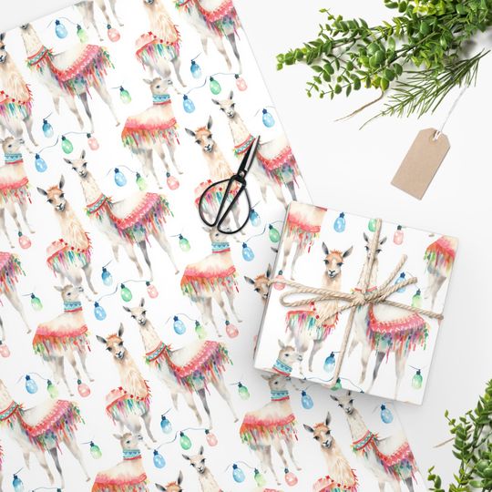Discover Llama Holiday Wrapping Paper Roll