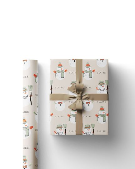 Discover Wrapping Paper  Custom Holiday Snowman Wrapping Paper