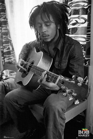Discover Bob Marley Guitar Poster