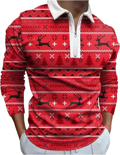 Discover Reindeer Ugly Christmas 3D Print Long Sleeve Zipper