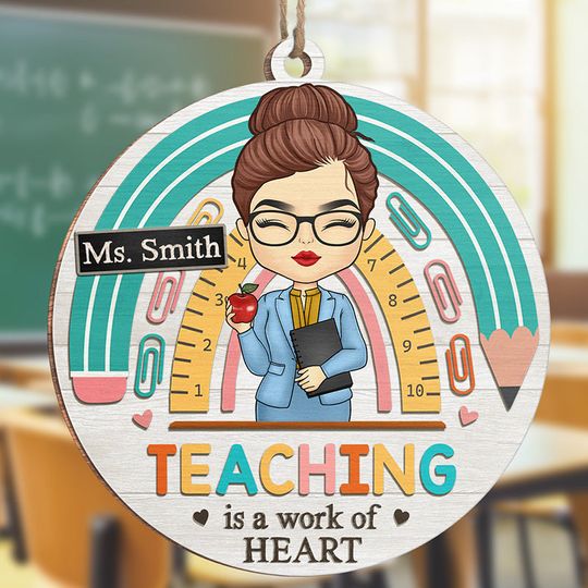 Discover Teaching Is A Work Of Heart - Teacher Personalized Custom Ornament