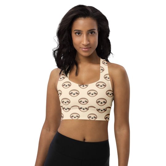 Discover Sloths Pattern Sports Bra