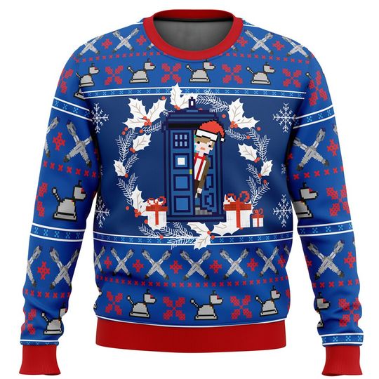 Discover Doctor Who Tardis Ugly Christmas Sweater, Doctor Who Fans Ugly Sweater