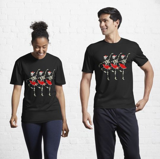 Discover Christmas Skeleton Tee, Skeleton Dancing Womens Christmas T-Shirt