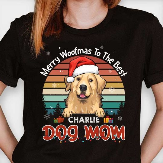 Discover Merry Woofmas To The Best Mom & Dad - Personalized T-shirt