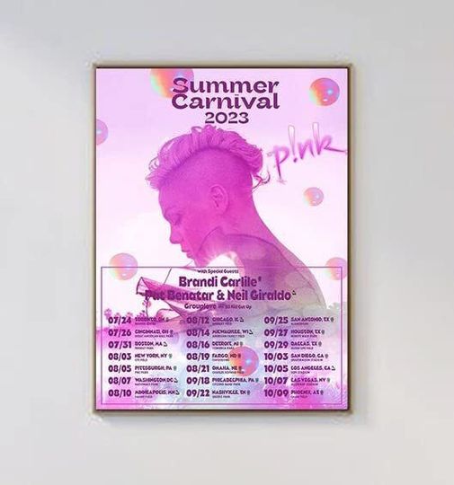 Discover P!nk Pink Singer Summer Carnival Tour Poster