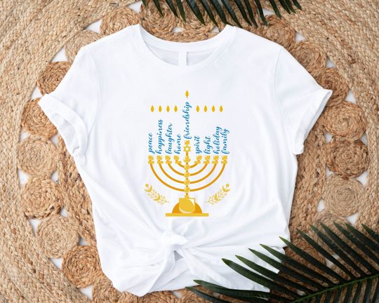 Discover Hanukkah Menorah T-Shirt, Chanukah Shirt, Festival Of  Lights Shirt