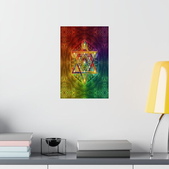 Discover Metatron's Cube with Merkabah and Flower of Life Canvas