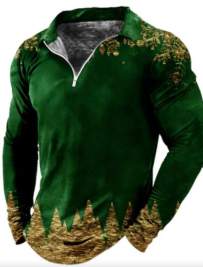 Discover Turndown Brown Gray 3D Christmas 3d Print Long Sleeve Zippers