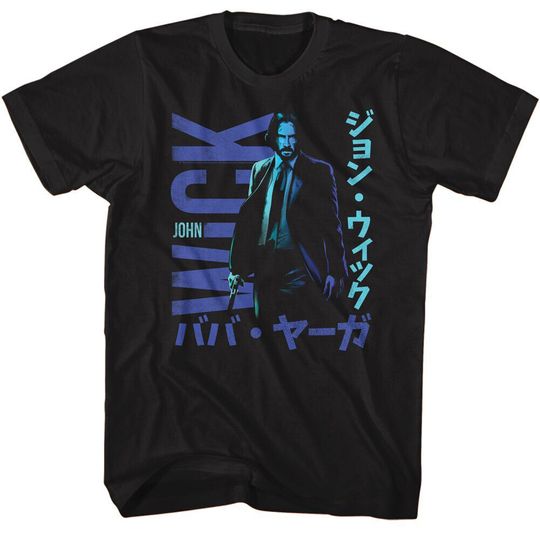 Discover Men's John Wick John Wick Japanese Characters In Blue T-shirt