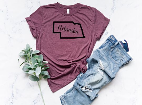 Discover Nebraska Shirt,Nebraska Home Tee, Home State T-shirt ,Nebraska Map Tee