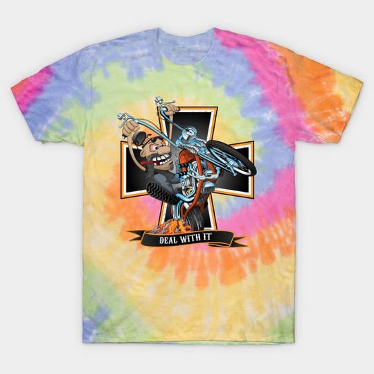 Discover Deal With It Biker Tie Dye T-Shirt