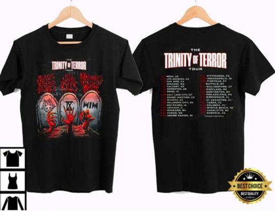 Discover Trinity Of Terror Tour 2023 Merch T-Shirt