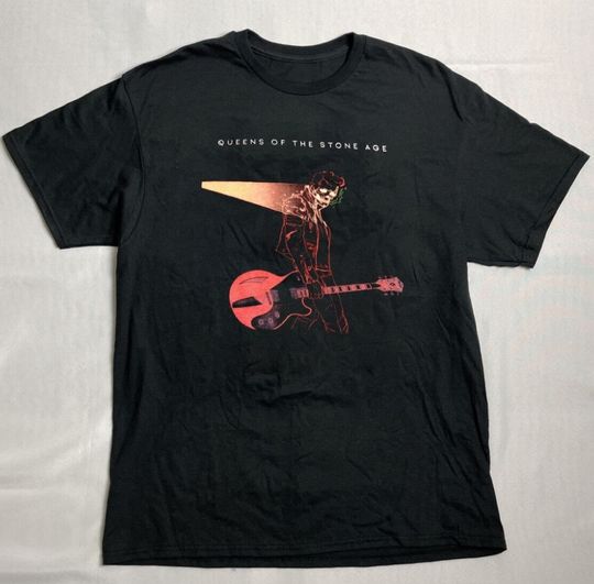 Discover Queens Of The Stone Age Skeleton Guitar Player T-shirt