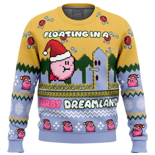 Discover Kirby Video Game Ugly Christmas Sweatshirt | Pink Kirby Ugly Sweater