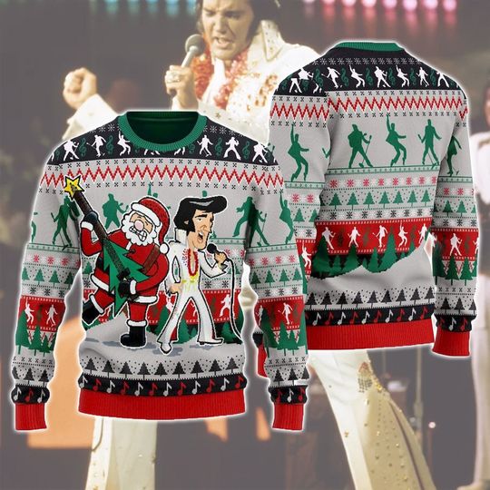 Discover Elvis Presley Ugly Sweater, King Of Rock And Roll Shirt, Elvis Christmas