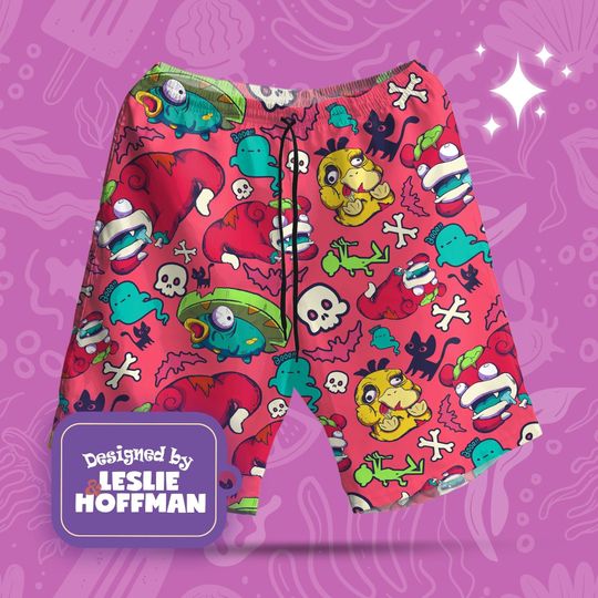 Discover Slowpoke Zombie Mad Pattern Hawaiian Shorts