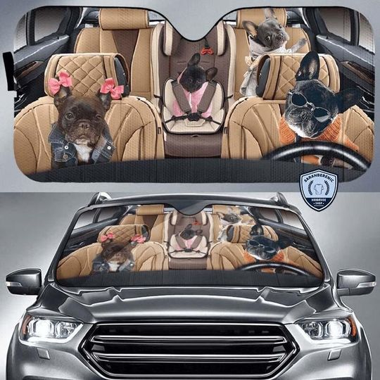 Discover French Bulldog Car Sun Shade - Bulldog Decor