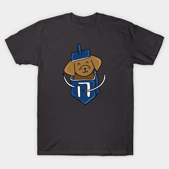 Discover Hanukkah Dog in a Dark Blue Dreidel, made by EndlessEmporium  T-Shirt