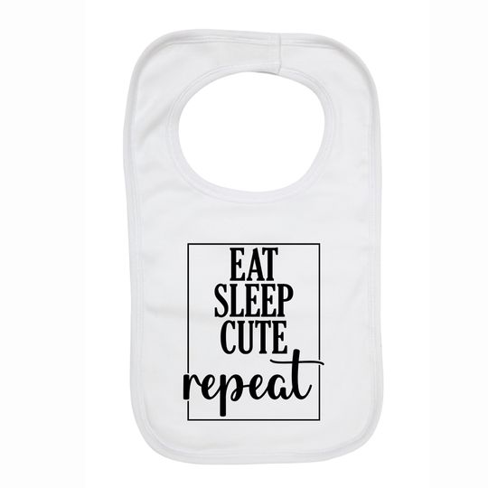 Discover Eat Sleep cute repeat - Funny Graphic Bandana Drool Bibs