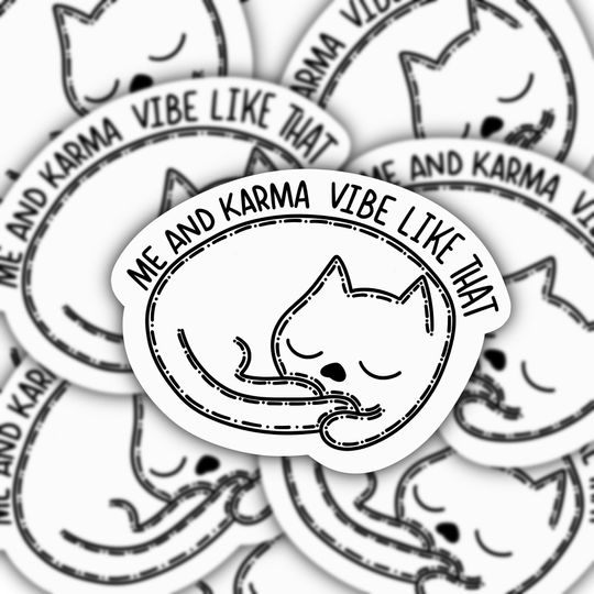 Discover Karma Vibe Sticker - Karma is a Cat  - Swift lyrics - Waterproof Sticker
