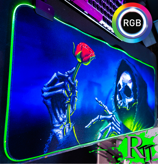 Discover Grim Reaper Skeleton LED Gaming Mouse Pad