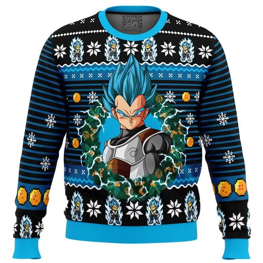 Discover Super Saiyan Blue Vegeta Ugly Christmas 3D Sweater