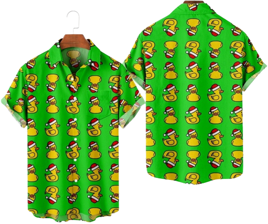 Discover Christmas Duck Baseball Shirt - Hawaiian, Rubber