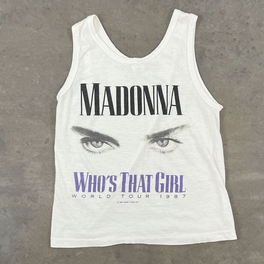 Discover 1987 Vintage Madonna Who's That Girl Tour Tank Top