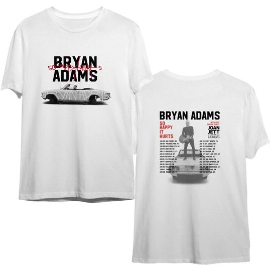 Discover Double Side Bryan Adams Tour 2023 T-Shirt