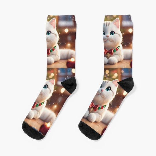 Discover kawaii cat, Christmas, Advent Socks