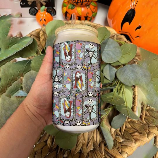 Discover Nightmare before Christmas Frosted glass can