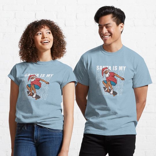 Discover Christmas Skateboarding Santa Classic T-Shirt