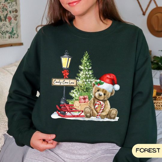 Discover Christmas Candy Cane Sweatshirt, Womens Christmas Sweatshirt
