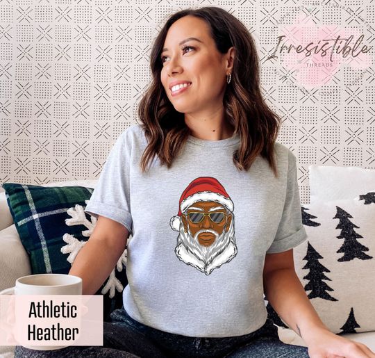 Discover Cool Black Santa Shirt Gift For Christmas, African American Santa Shirt