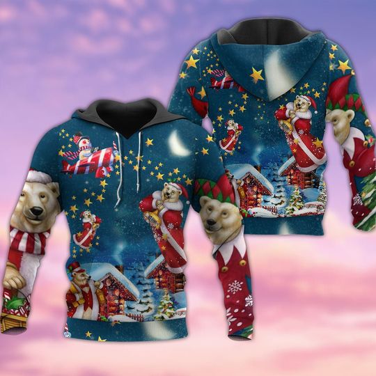 Discover Christmas Bear 3D Hoodie