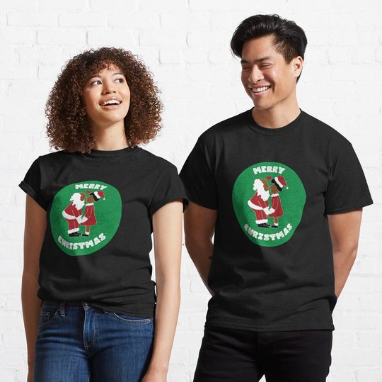 Discover Black Santa Claus and Mrs. Claus Classic T-Shirt