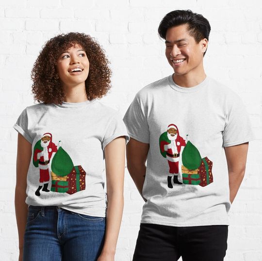 Discover Christmas Santa Claus, Black Santa Classic T-Shirt
