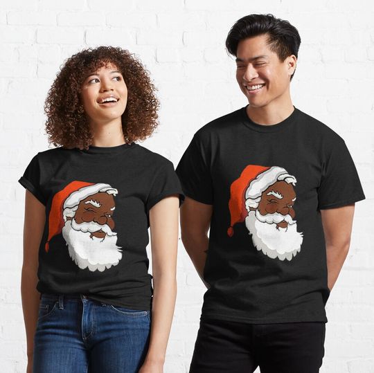 Discover Funny Black Santa Claus Winking Classic T-Shirt