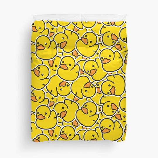 Discover Yellow Classic Rubber Duck Duvet Cover