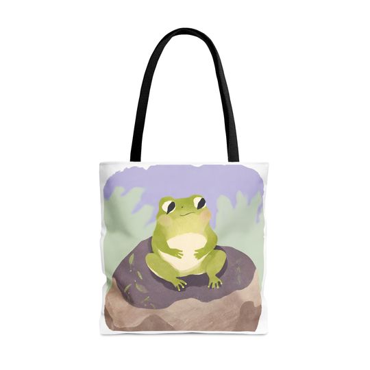Discover Cute Frog Family Tote Bag (AOP), Christmas Gift