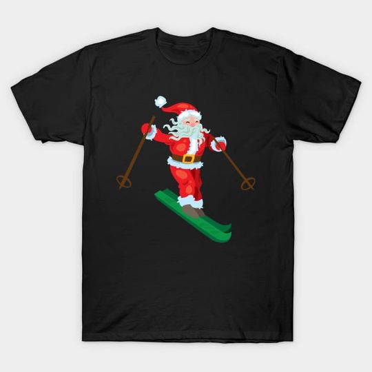 Discover Merry Christmas Santa skiing - Christmas - T-Shirt