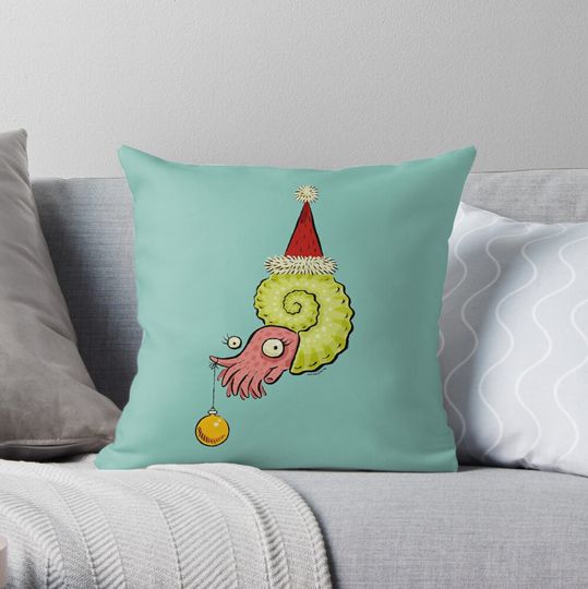 Discover Christmas Ammonite Throw Pillow