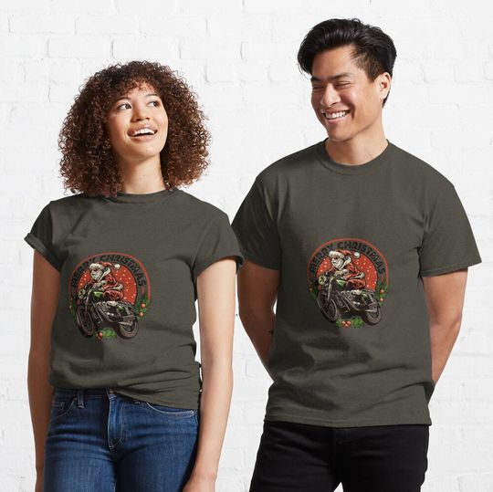 Discover Christmas Santa Claus Motorcycle Classic T-Shirt